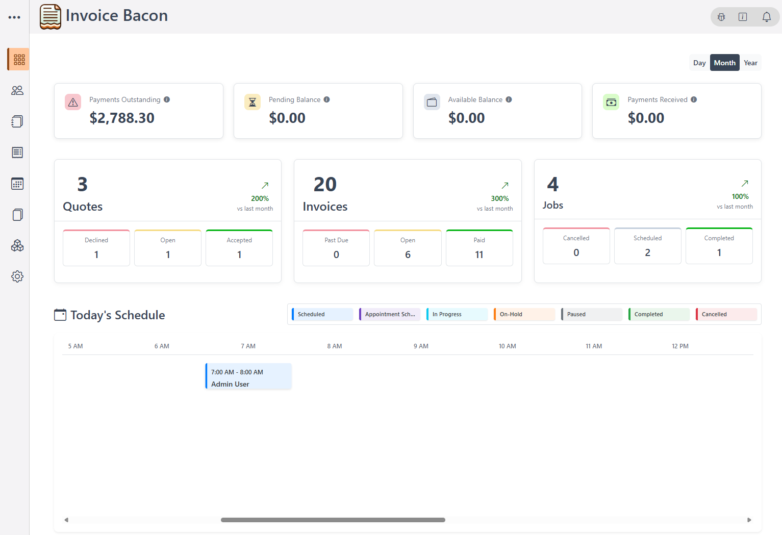 Invoice Bacon Dashboard