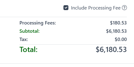 Processing Fees
